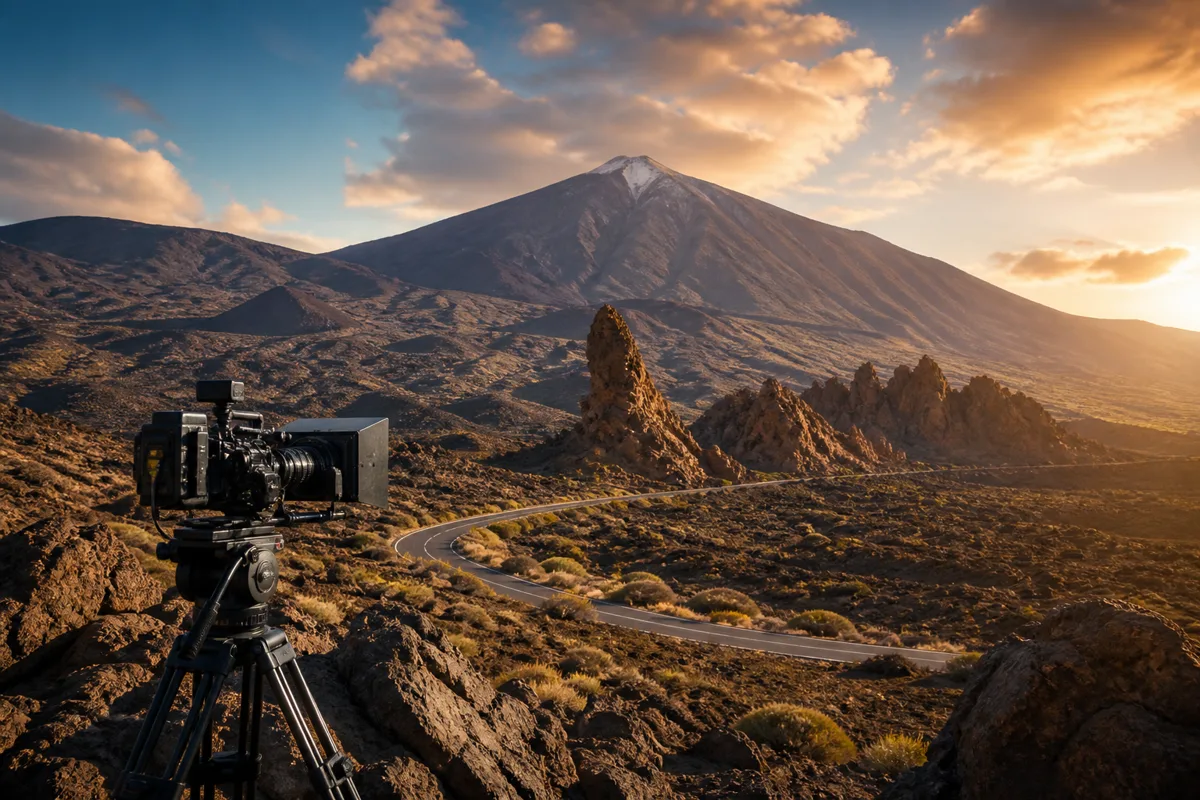 KI-Illustration zu Film-Drehorten auf Teneriffa